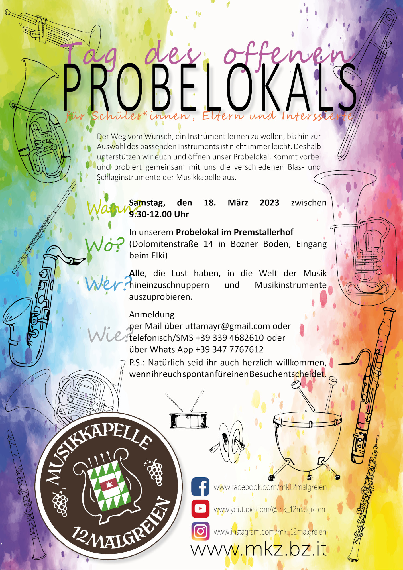 Plakat Tag offenes Probelokal